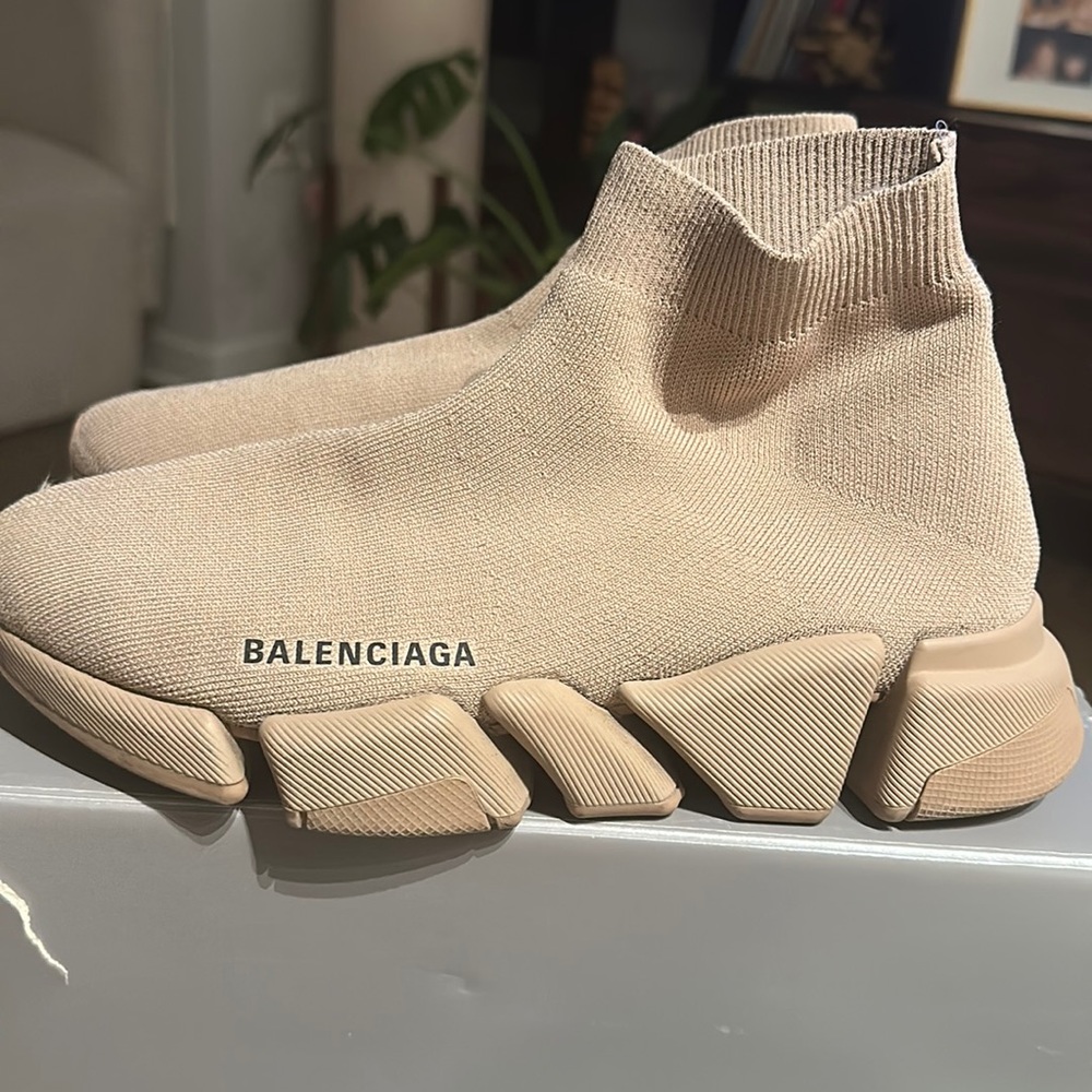 Balenciaga Beige Sock Sneakers Size 9B